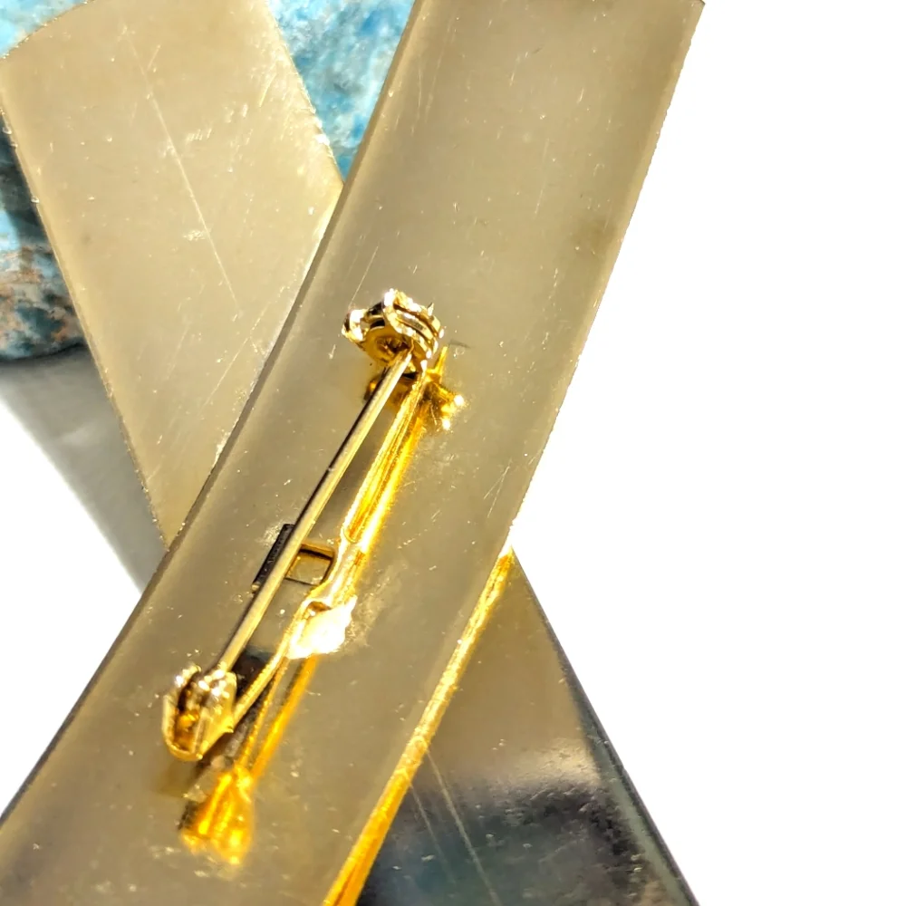 Vintage | Gold Brooch | Criss Cross | Retro | Metal | Lapel | Pin  | Art Deco